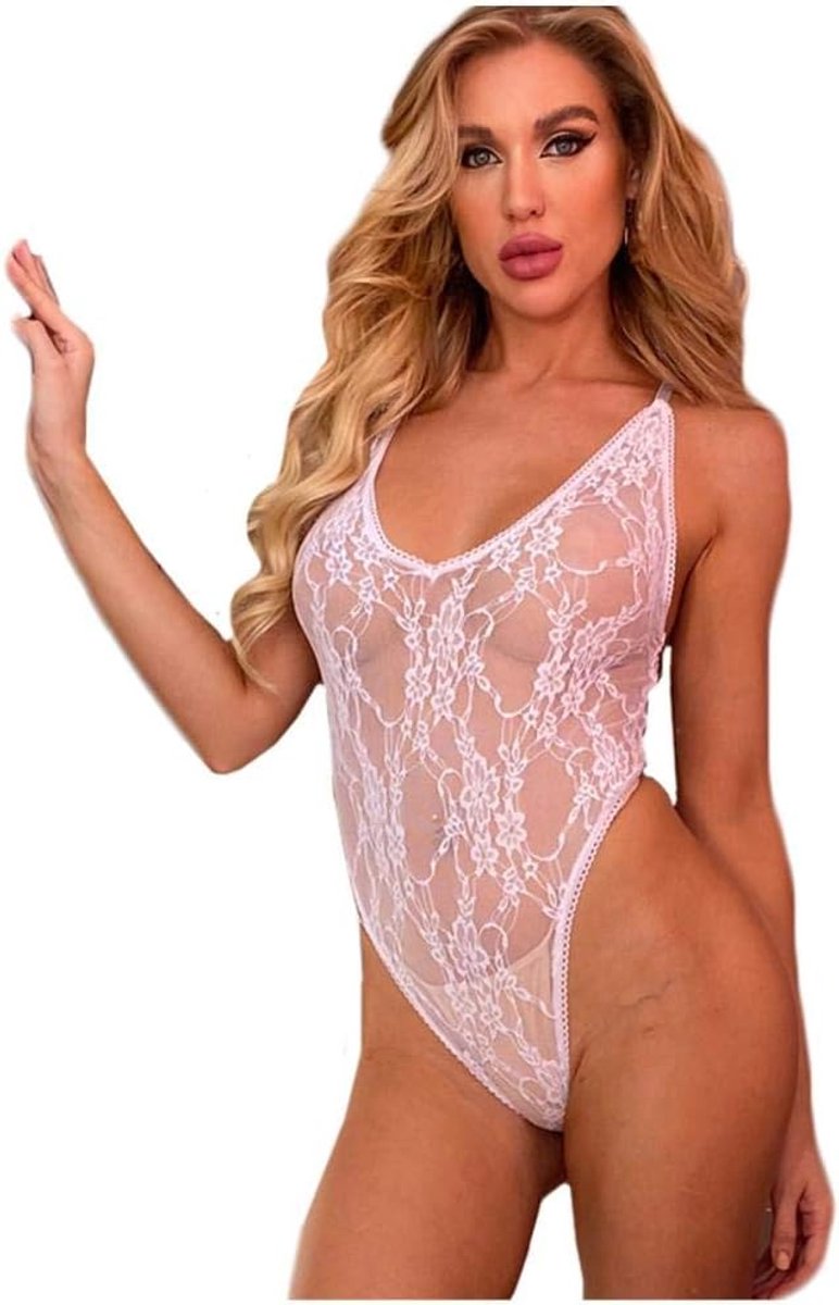 Kleding Kant Erotische Lingerie Vrouwen Diepe V-hals Backless Kostuum Hol Sexy Nachtkleding Porno Ondergoed Verleiding