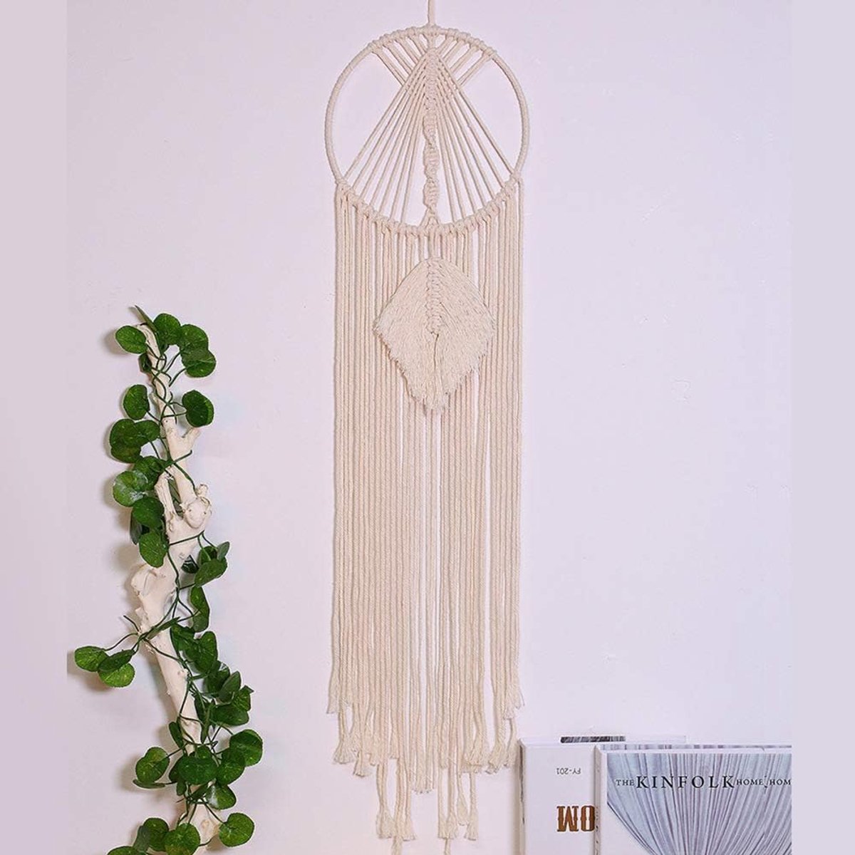 Handgemaakte Dream Catcher Macrame Muur Opknoping, Katoen Dreamcatcher Wall Art voor Vintage Bruiloft Woondecoratie, geweven tapijt decoratie hanger decoratie droom catcher