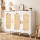 HOKEEPER schoenenkast met 3 deuren – smalle schoenenkast voor 22-25 paar schoenen – houten schoenenkast met open vak en opbergblad – vrijstaande schoenenopberger voor hal, entree en slaapkamer – wit – 100,2 × 40,2 × 87,5 cm