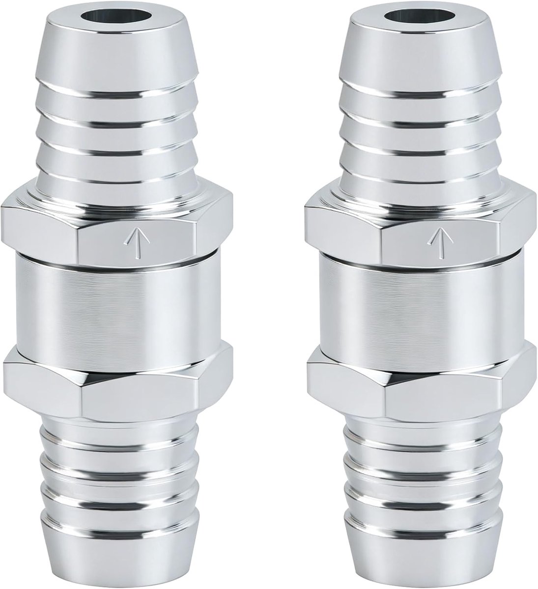 2 stuks 16 mm aluminium ventiel terugslagklep brandstof terugslagklep voor benzine diesel olie water chroom auto carburateur lagedruksysteem