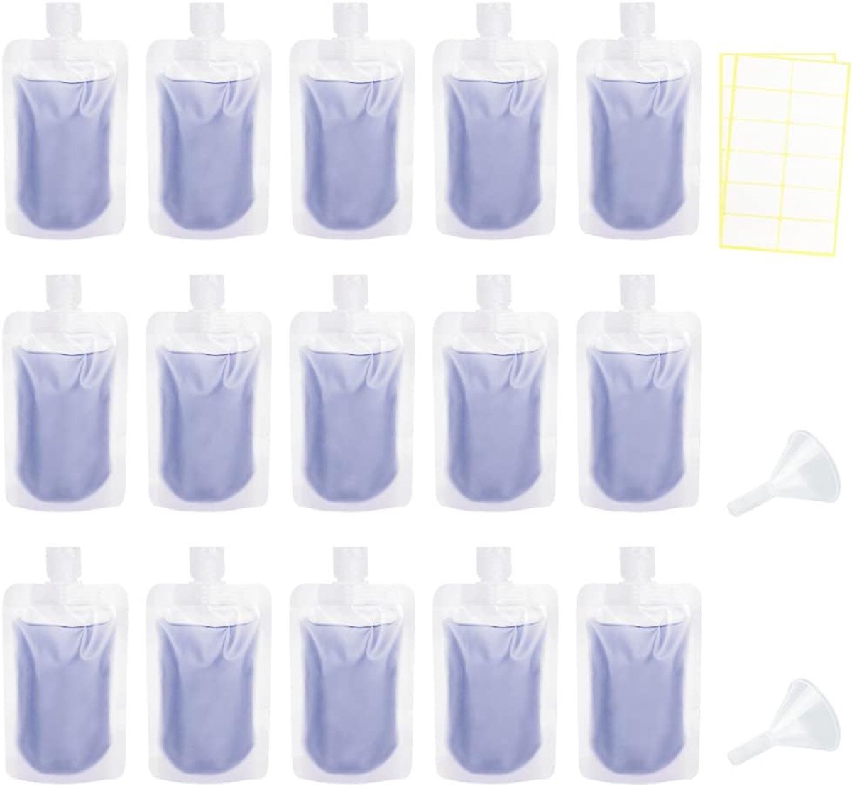 15 Stuks Reisflessen Te Vullen, Reisfles Set 100ml, Navulling Container Cosmetica, Reisflessen, Reizen Set Vloeistoffen Lekvrij, Reizen Knijpzak Voor Shampoo,Douchegel,Crème