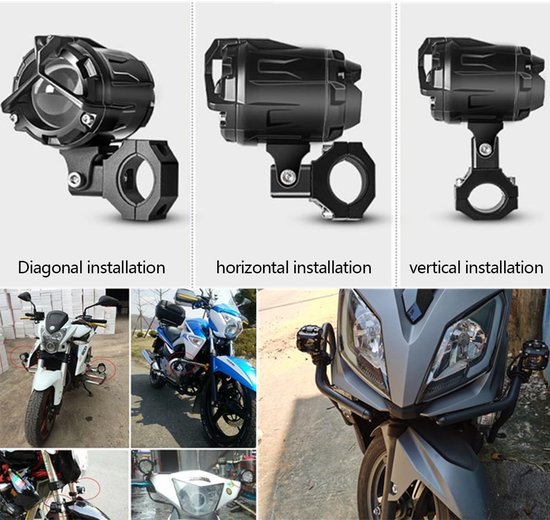 2 stuks Spotlight-montagebeugels Motorfiets Spotlight-beugels Aluminium Verstelbare koplampklemhouder voor motorfietsen — afbeelding 3