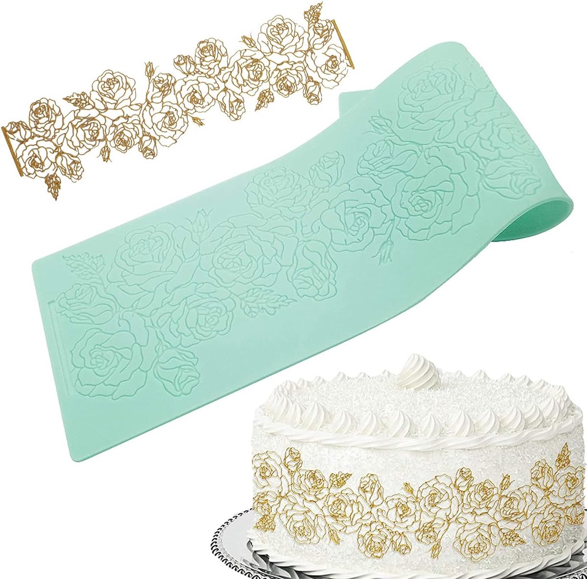 Kant Mold Decoraties Embossing Fondant Mold Voor Cake Brood Mousse Jelly Chocolade