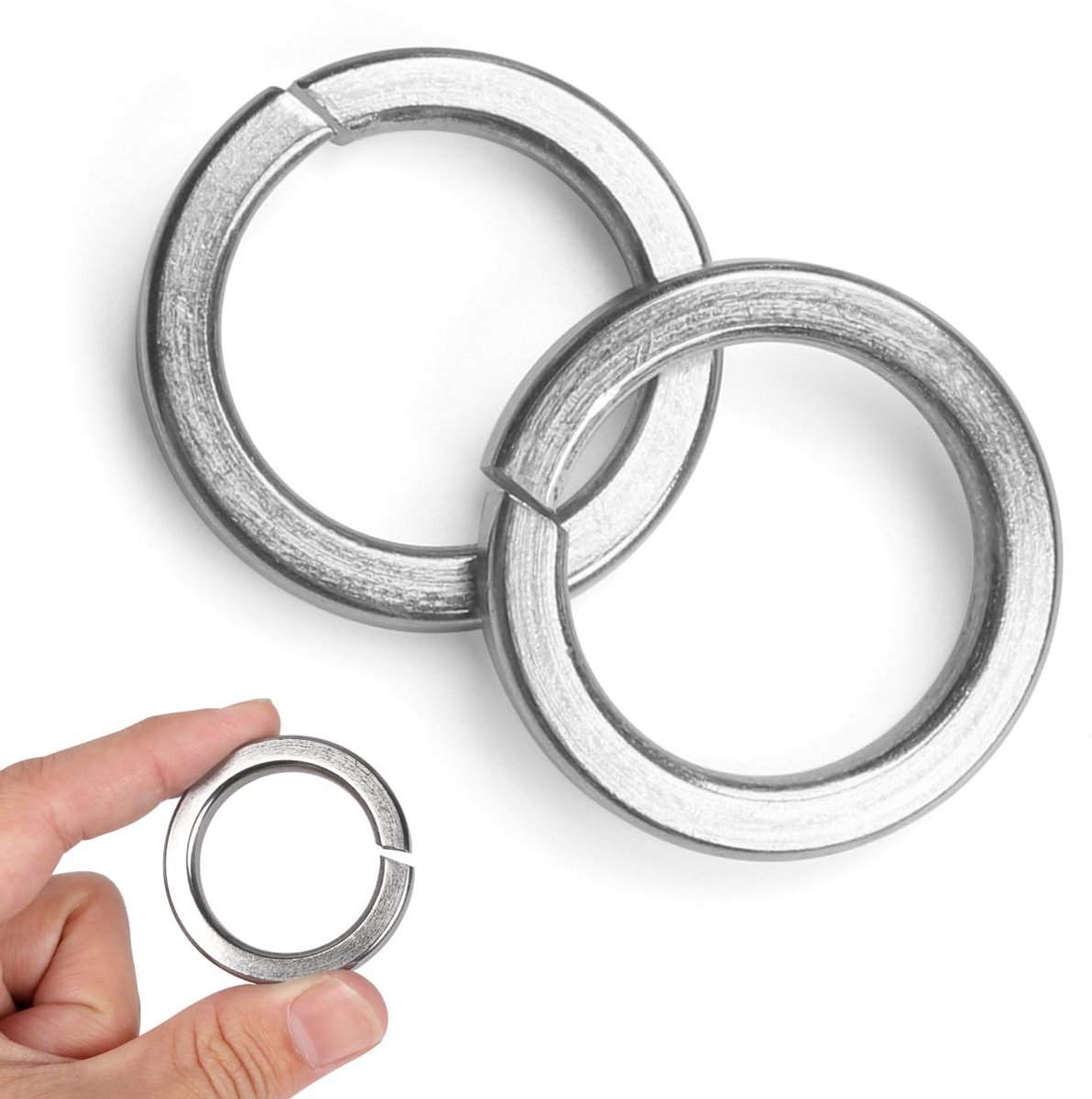 2 stuks veerringen M27, DIN 127 veerring vorm B volgens veerring glad, A4 V4A 304 roestvrij staal spiraalvormige veerschijf onderlegringen veerschijf sprongring, EN 10088-1.4301