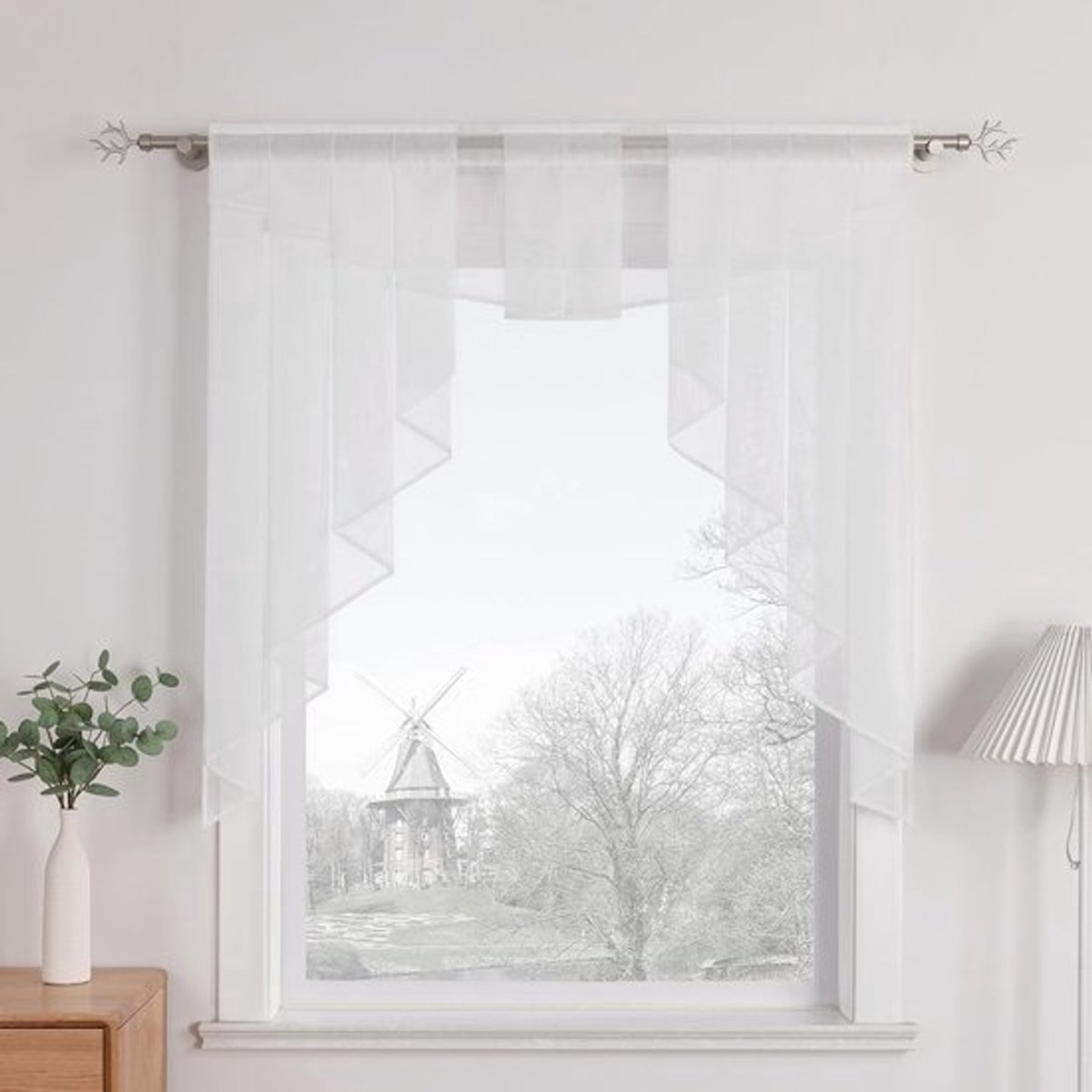 Transparante Voile Gordijnen - Lichtgewicht - 1 stuk - 100% Polyester - 145/120 cm