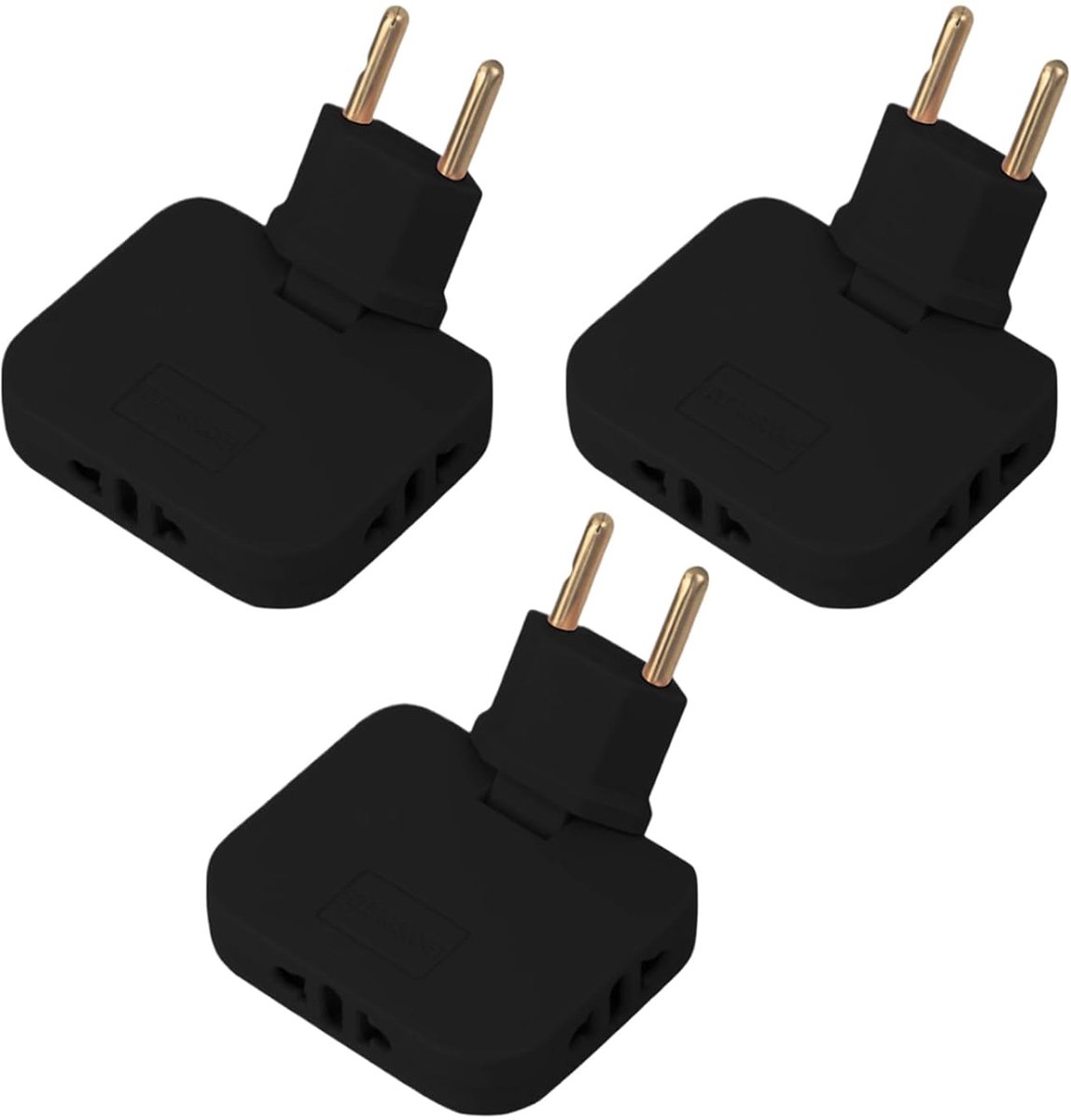 Stekkerdozen – Set van 3 – Ultradun – 3 stopcontacten – 180° draaibare aansluiting – 16A/250V