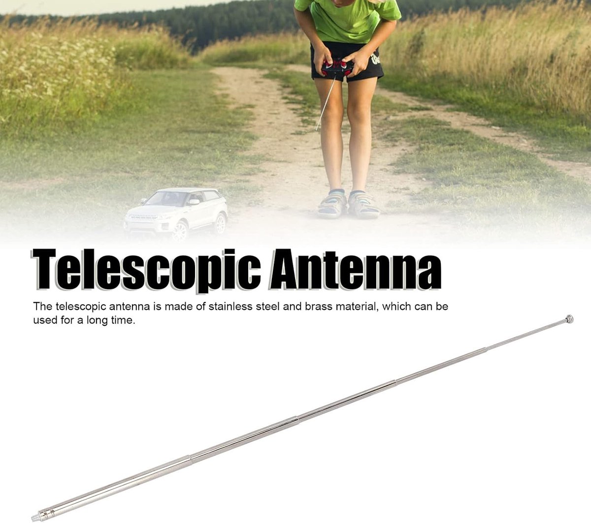 Antenne, 5 Secties Telescopische M3 Buitendraad, Roestvrij Staal Messing, Vervanging voor Tv-radio VCD, Breed Gebruik