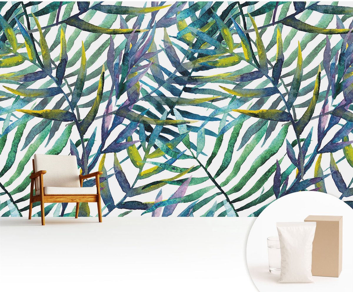 Wallfluent Fotobehang - Groente Vliesbehang - 416x254 cm - Exotische Vegetatie Fotobehang Vlies - Hal behang Bloemen En Planten - Muurschildering - Hal behang
