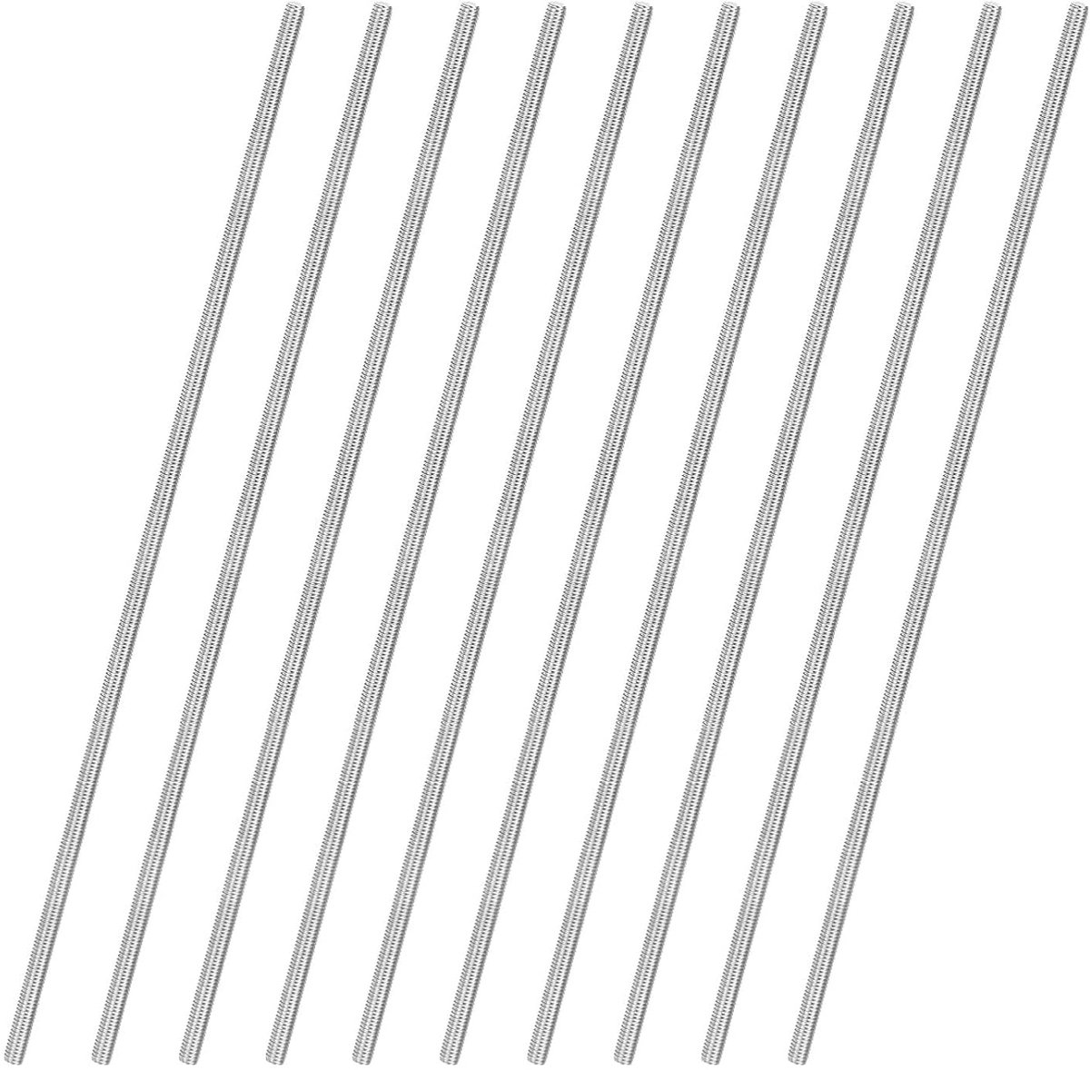Set van 10 volledige schroefdraadstangen, M3 x 150 mm, 304 roestvrij staal, rechtse schroefdraad, draadstangen voor meubelanker, schroeven, klemmen, U-bouten, metrische schroefdraadschroef