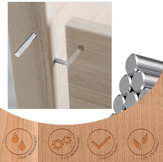 3 mm plankdragers voor planken, 50 stuks plankpinnen, 3 x 40 mm, cilinderpinnen, metalen pennen, planken voor pennen, meubels, kasten, knutselprojecten — afbeelding 3