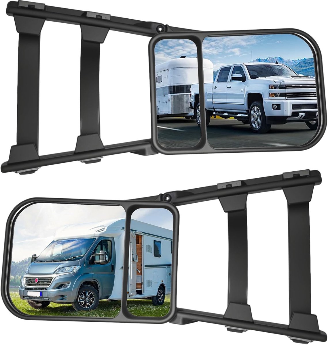2 stuks caravan spiegels auto, universele verstelbare caravan spiegels, om 360° draaibare extra spiegels, geschikt voor alle gebruikelijke voertuigen