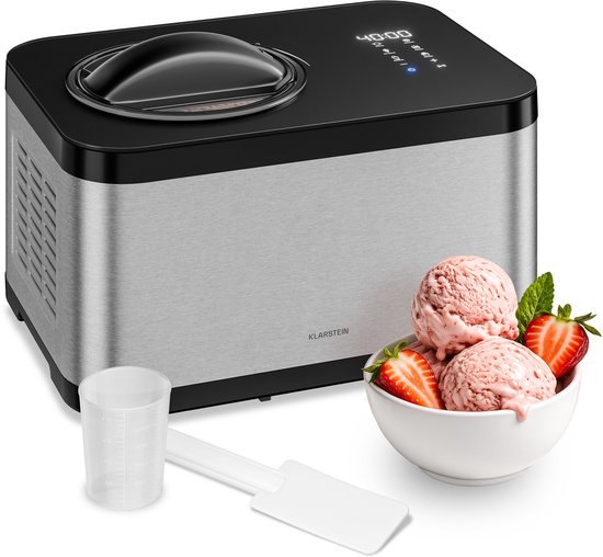 Klarstein Verosteel ijsmachine - 1,5 l, compressor, 150 W, ijs, slushies, frozen yoghurt & sorbet, touchdisplay, 4 programma's van Klarstein — afbeelding 2