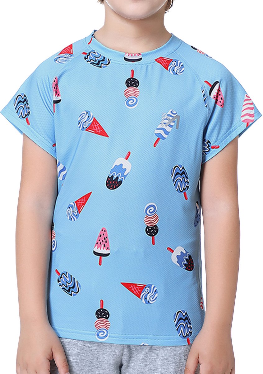 Zwempakken Kinderen UPF50+ bescherming tegen de zon, huiduitslagbescherming, zwemkleding Korte mouwen, sneldrogende zwemshirts, rashguard badmode voor lente, zomer, zwemmen，Geschikt voor allerlei buitensporten sportshirt.
