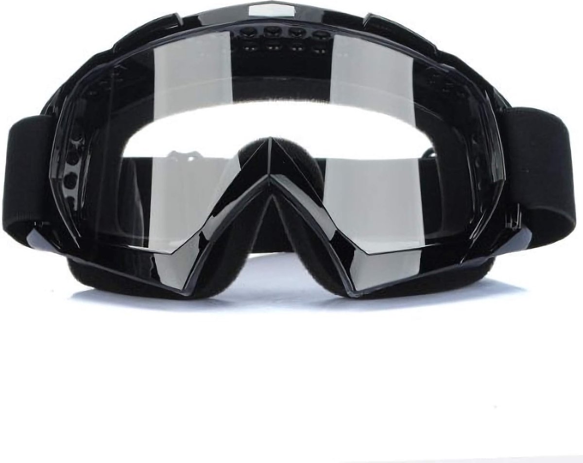 Motorcrossbril, verstelbare riem, ATV Dirt Bike Off Road Racing MX-fietsbril, winddicht, stofdicht, voor fietsen, paardrijden, klimmen, skiën, zwart