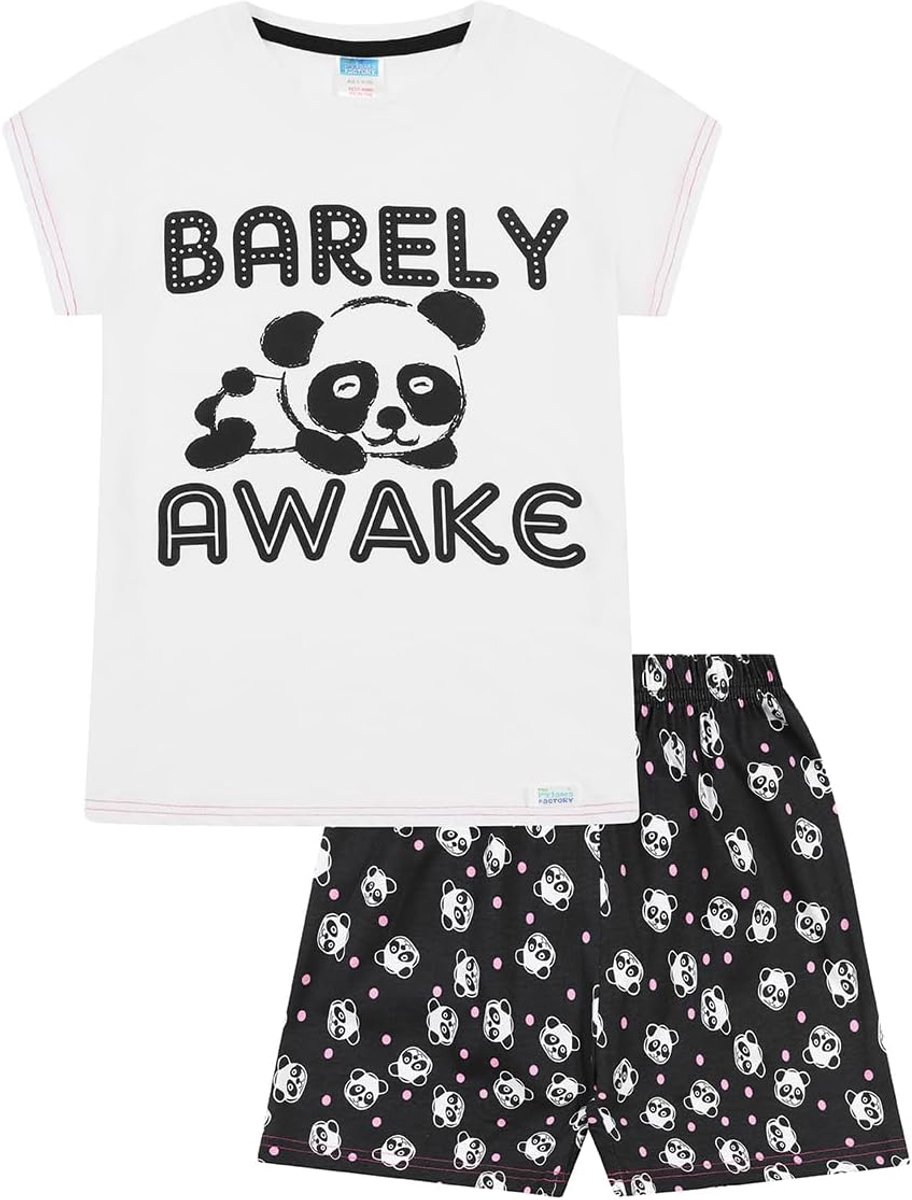 Pyjama voor meisjes, panda patroon, maat 9-16 jaar, wit maat 9-10 jaar, wit