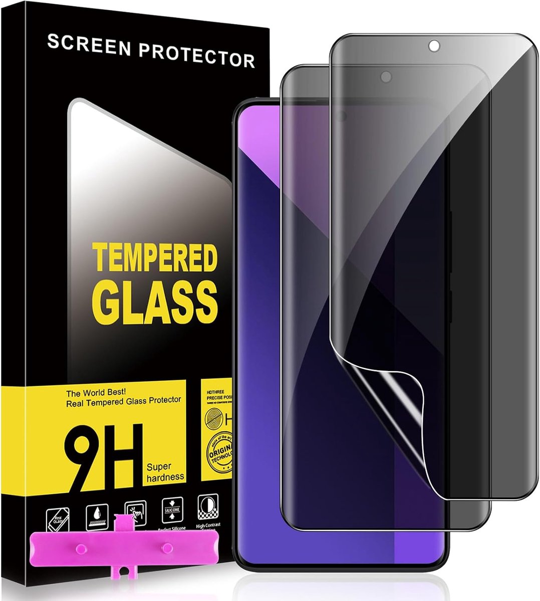 2 stuks privacybescherming voor Xiaomi Redmi Note 10 Pro 4G, HD, compatibel met vingerafdruk, flexibel, zonder luchtbellen, met installatiegereedschap