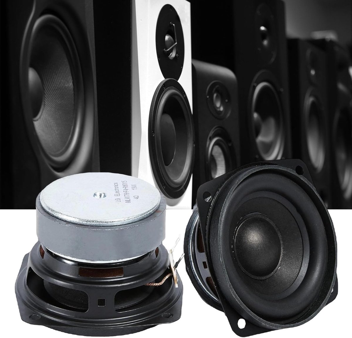 3 Inch 4 Ohm 15 W Dynamische Luidspreker, Full Range Luidspreker Driver voor DIY Audio, Gitaarversterker, Vervangende Luidspreker, Home Theater Projecten