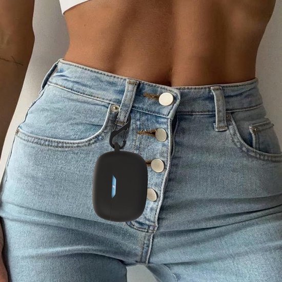 Hoesje voor JBL Wave Beam tas, stootvaste beschermhoes en skin beschermhoes voor JBL Wave Beam met sleutelhanger (zwart) — afbeelding 3