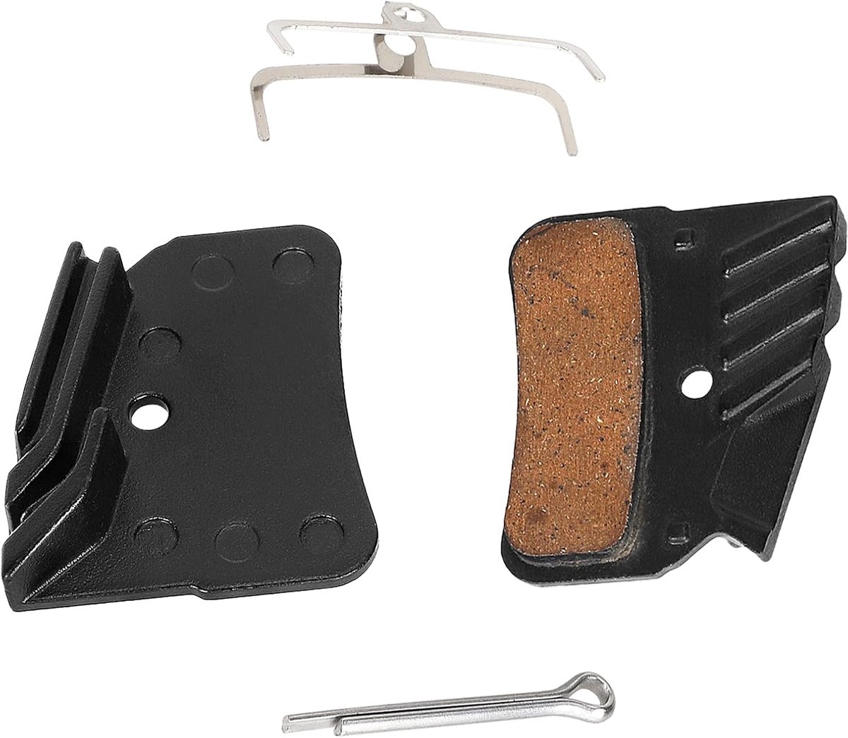 Fietsremblokken voor Shimano, 1 paar, remblokken, schijfrem, fiets met 4-zuigersystemen M7120 M8120 M9120, met koelribben voor MTB en e-bike, duurzaam reserveonderdeel