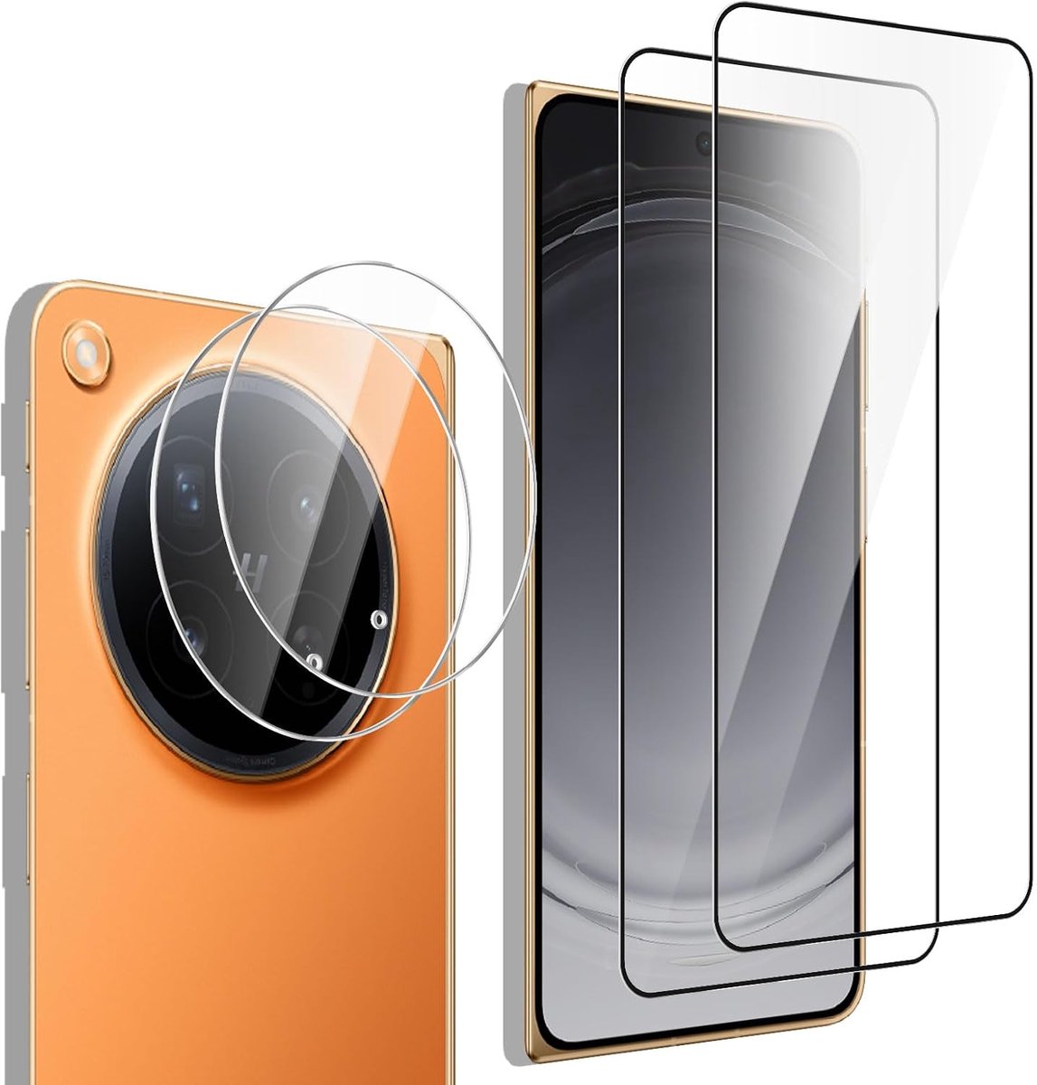 Voor Oppo Find N6 Beschermfolie, 2 Pack HD Scherm Beschermer, 2 Pack Helder Gehard Glas Lens Beschermer, Anti-kras