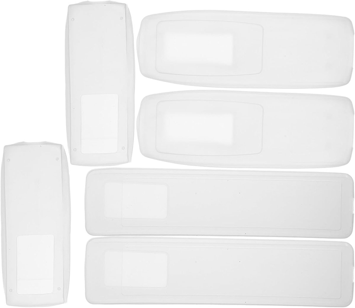 6 stuks transparante siliconen afstandsbedieningsbescherming, krasbestendig, elastisch, geschikt voor tv en airconditioning, transparante beschermhoes met volledige toetsweergave