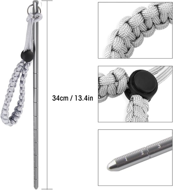 Duiken Stick Pointer Aluminium kreeft Tickle Stick Tank Banger Pointer staaf met pols Lanyard(grijs) — afbeelding 5