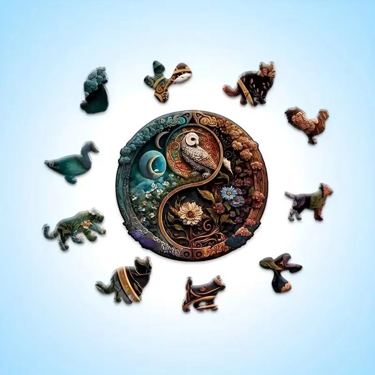 Casalora® Houten Puzzel voor Volwassenen – 3D Dierenpuzzel met Unieke Onregelmatige Vormen – Houten Legpuzzel – Creatief Denkspel en Ontspanning — cadeau in Spellen & Speelgoed - foto 8