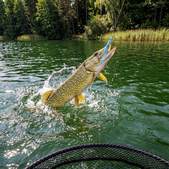 6-delige rubberen aas set met jigkop, ideaal voor het vissen op snoek, forel en baars - geschikt voor zoet- en zoutwater (12 cm) — afbeelding 3
