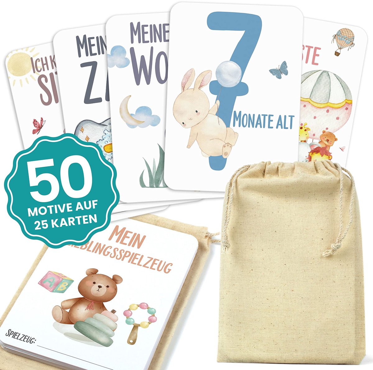 Mijlpaalkaarten Baby - Mijn Eerste Jaar Kaarten - Duits - Voor Meisjes en Jongens - ShopVlot