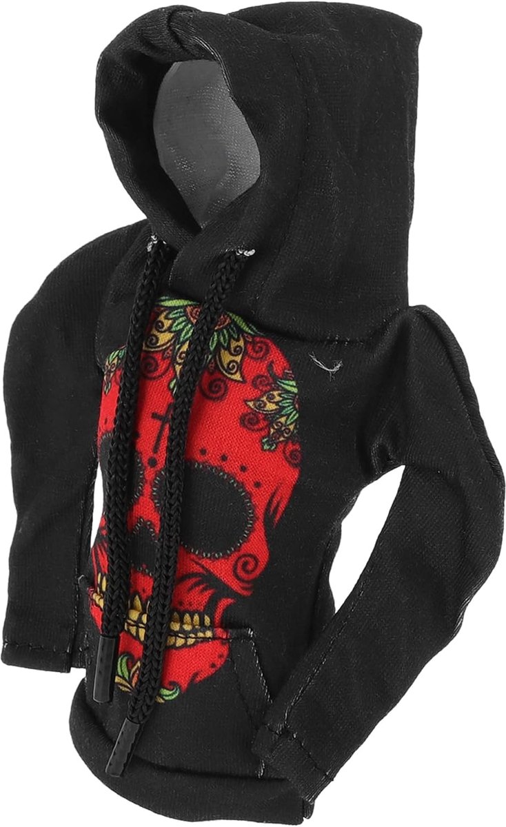 11x15.5cm/4.33"x6.1" Versnellingspookknop Cover Decoratie Stick Shifting Handgreep Beschermer Polyester 1 St Skeleton Hoodie Stijl Rood Zwart
