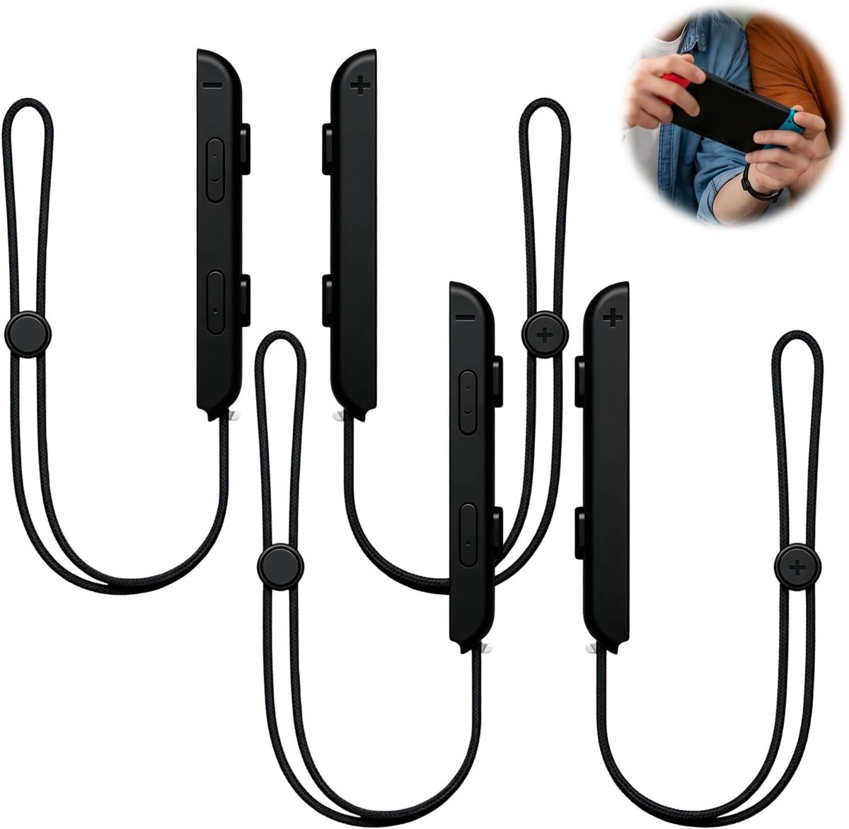 Handgrepen met Joystick Cap en Verstelbare Polsband, 2 Paar