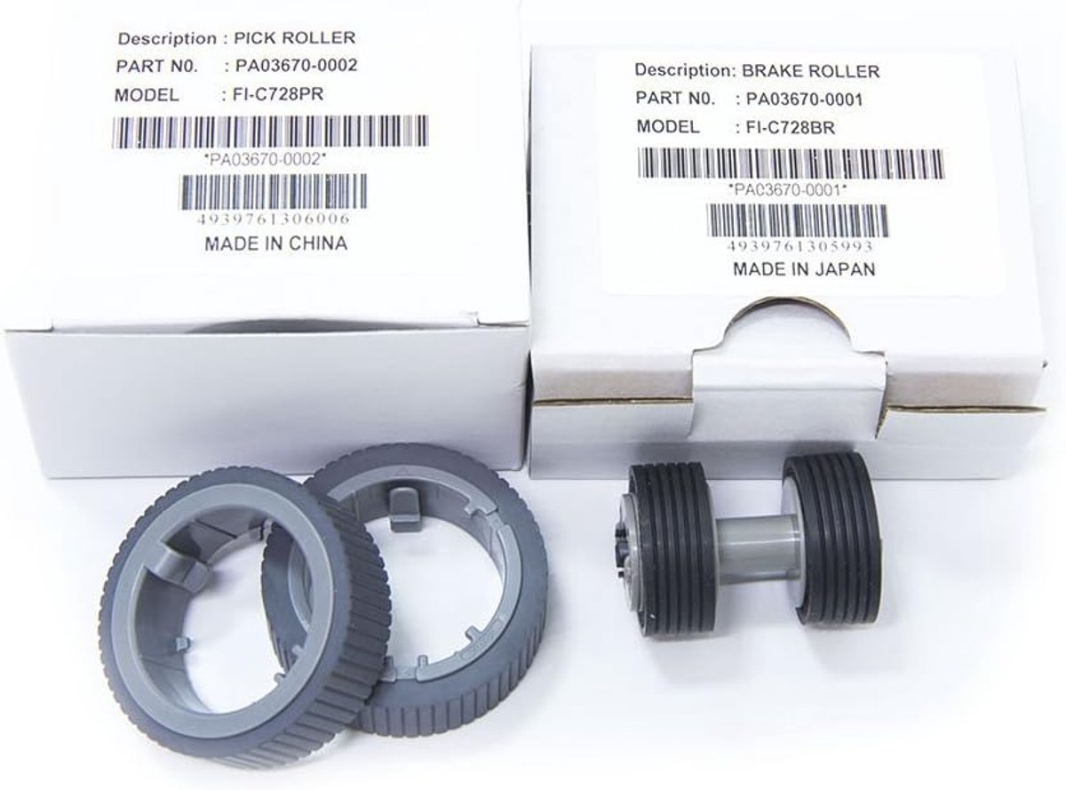 PA03670-0001 PA03670-0002 Scannerrem en pickrolset voor Fi-7160 Fi-7180 Fi-7260 Fi-7280 met schone doek