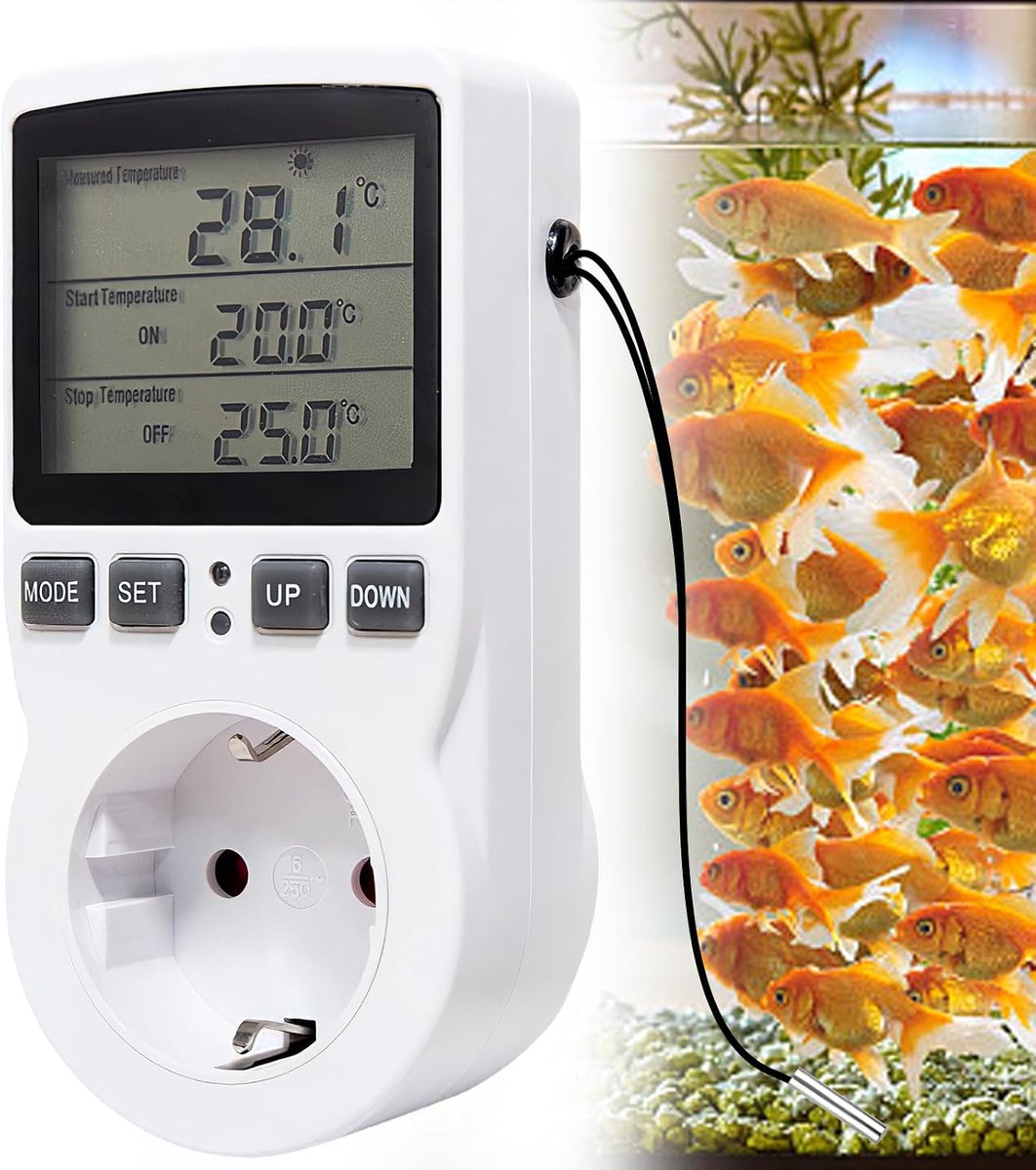 Thermostat Socket, Temperature Controller, Temperature Switch, Socket Thermostat: 230 V Thermostat, Socket with - ShopVlot
