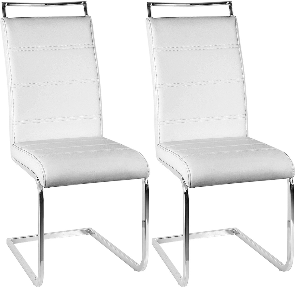 PIPIPOXER Eetkamerstoel - Buisframe Stoel - Set van 2 - Metalen Frame - Industrieel Design - Zwart