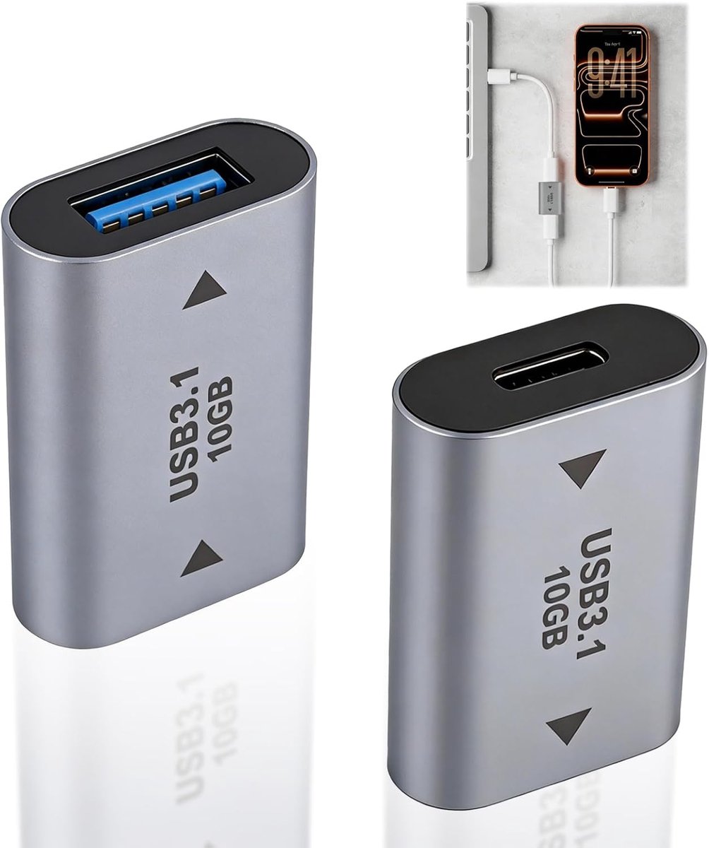 USB naar USB Type C adapter 10 Gbps - 2 stuks - OTG-adapter - ideaal voor laptop en tablet - ShopVlot