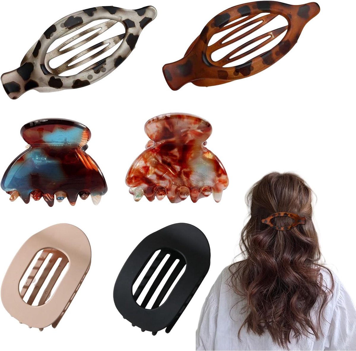 6 Pieces Women's Hair Clip High Quality Flat Clip Non-Slip for All Hair Types Matte Elegant Daily Use Sports Driving 6 - ShopVlot