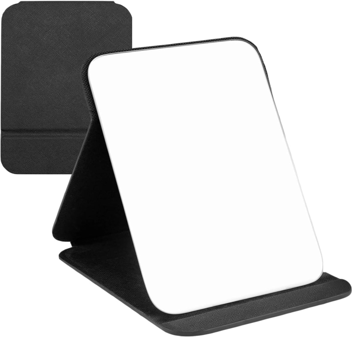 SnelShoppen - Vouwbare Reismirror 16 x 11 cm - Zwart, Cosmetische Spiegel, Multi-Angle Vouwbare Reis Spiegels, Geschikt voor Bureau, Hand, Thuis en Re