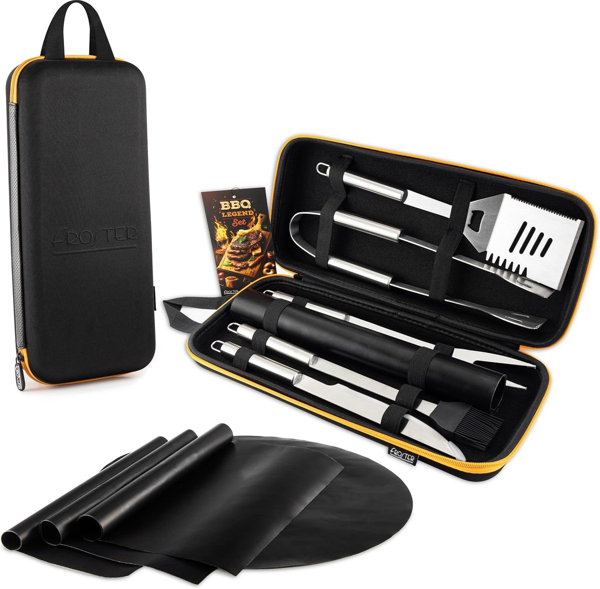 Froster BBQ Legend Set - grillaccessoires en 4 grillmatten, grillbestek set - ShopVlot