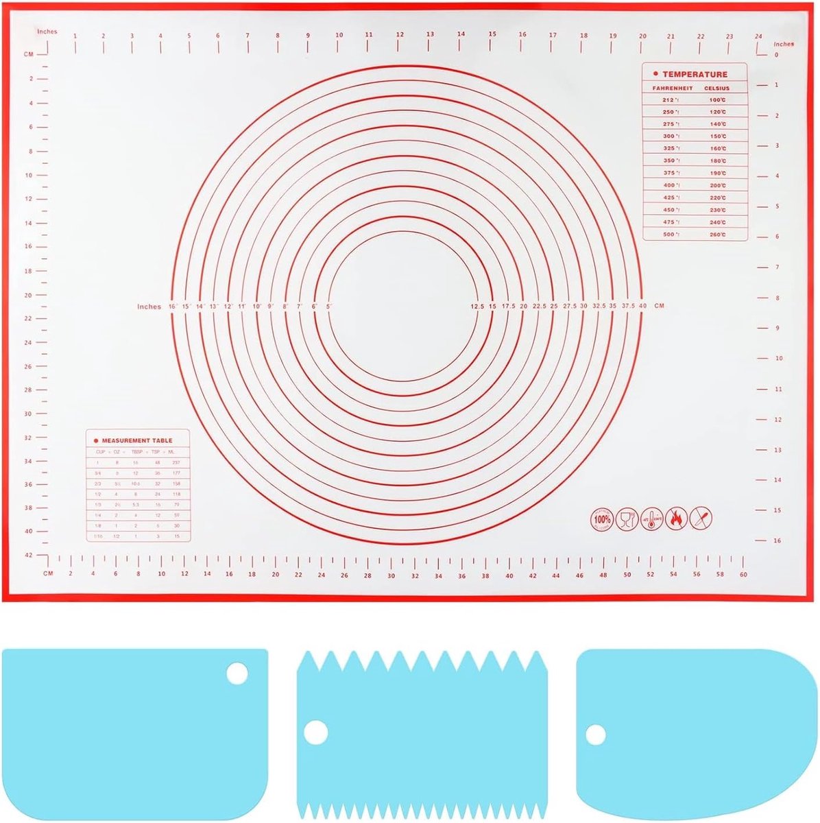 Bakmat 70 x 50 cm - Siliconen - Herbruikbaar - Ideaal voor het maken van deegwaren - ShopVlot