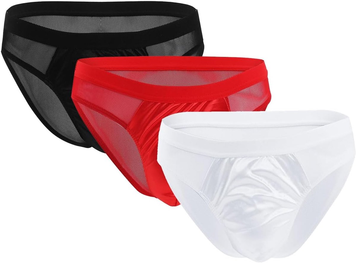 Thong ondergoed mannen - sexy en ademend - 3 stuks in zwart, rood en wit - comfortabel en stijlvol - ShopVlot