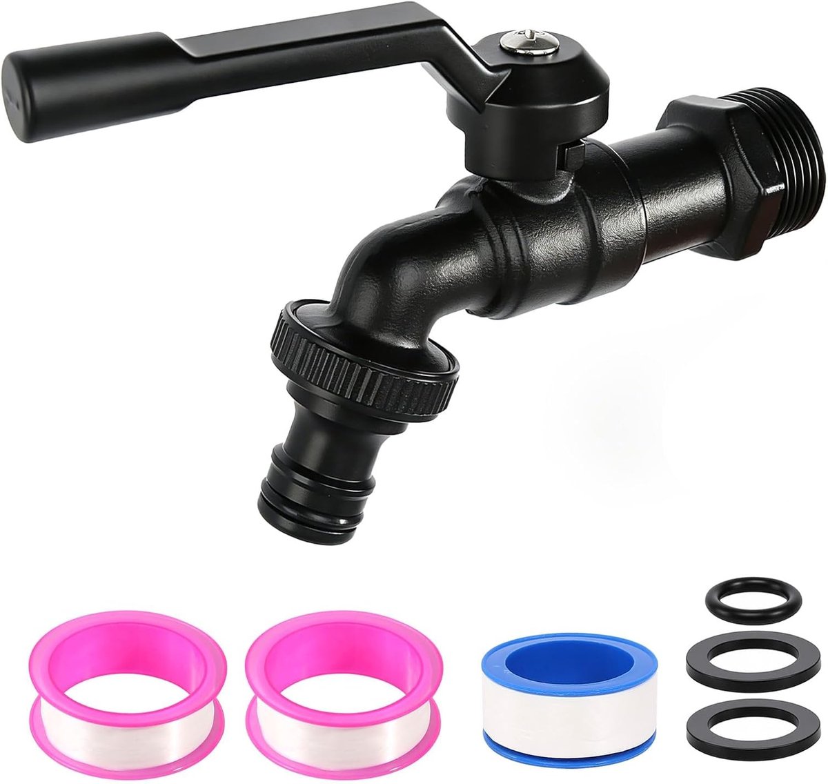 Garden Faucet 3/4 Inch Outdoor Faucet with Garden Hose Adapter, Brass Ball Valve, Outdoor Water Tap, Garden Tap - ShopVlot
