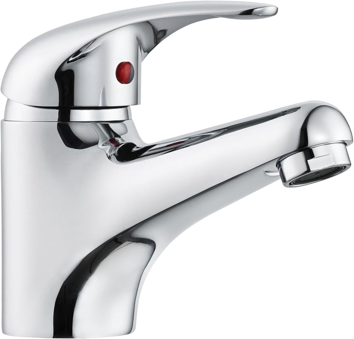 Basin Faucet Bath Faucet Single Lever Basin Faucet, Faucet Bathroom Mixer Tap for Basin, Modern Design, Chrome - ShopVlot