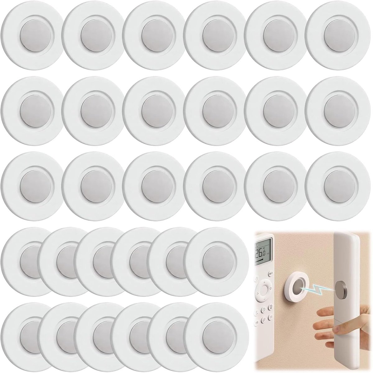 30 stuks afstandsbedieningshouders, wandmontage, magnetisch, zelfklevend, zonder boren, geschikt voor - ShopVlot