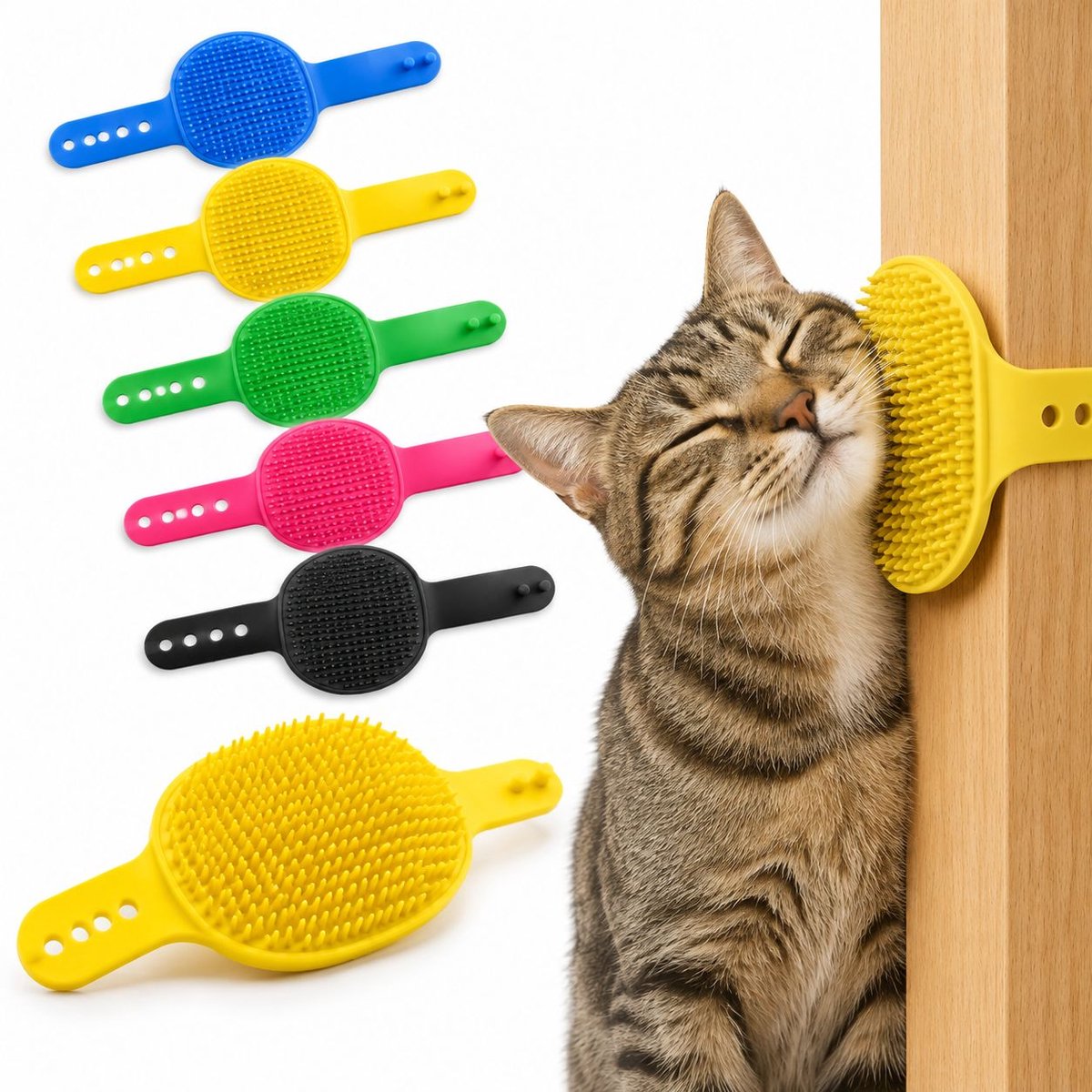VHV - Kattenhaar verwijderaar - 5 stuks - Katten hoekborstel - Self groomer - Katten massageborstel - Kat borstel - Kat speelgoed - voor katten