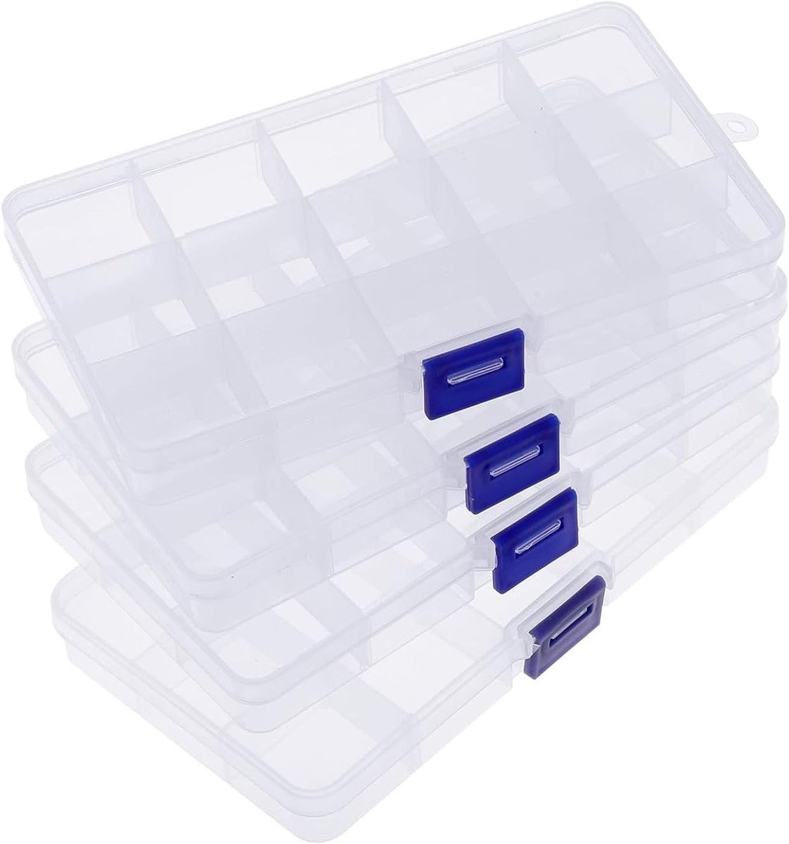 Dailygoods- Gridbox - 15 Compartimenten - Verstelbaar - Opbergdoos - Transparant - Milieuvriendelijk PP kunststof - 17.8 x 10.5 cm