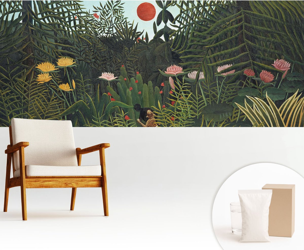 Wallfluent Fotobehang - Groente Vliesbehang - 250x104 cm - Exotisch Landschap Fotobehang Vlies - Hal behang Bloemen En Planten - Muurschildering - Hal behang