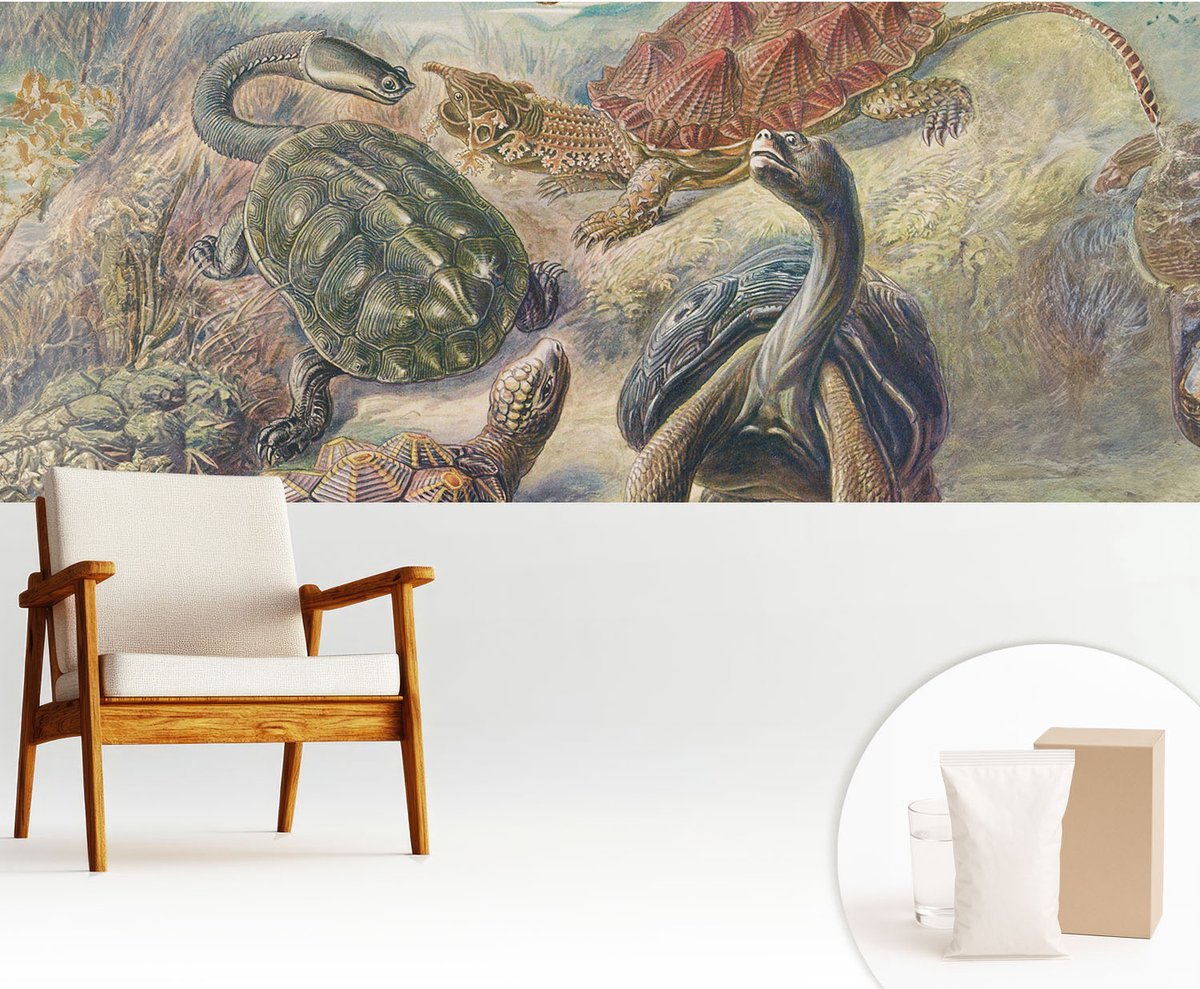 Wallfluent Fotobehang - Groente Vliesbehang - 250x104 cm - Schildpadfauna Muurschildering - Slaapkamer behang Dieren - Fotobehang Vlies - Slaapkamer behang