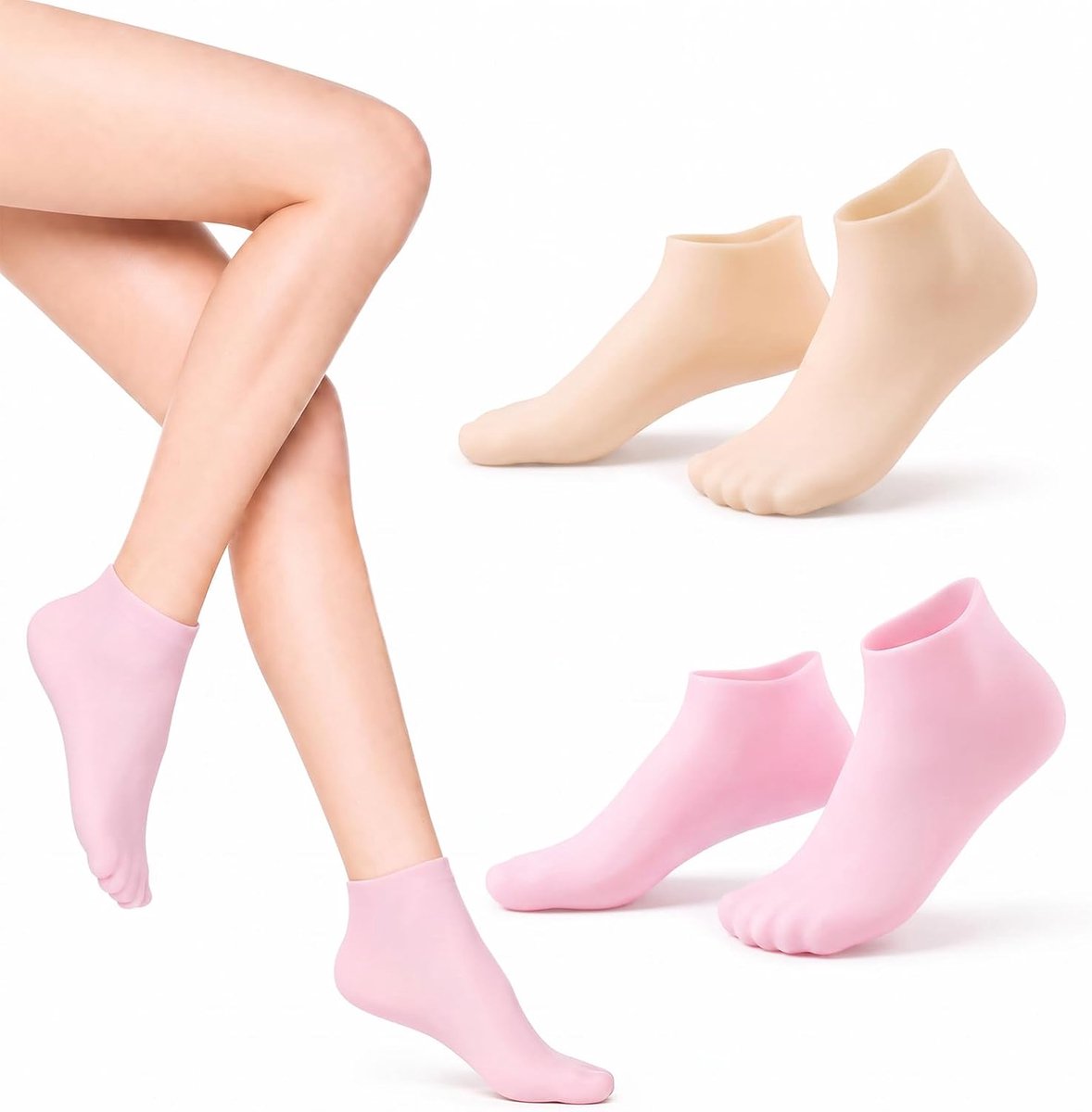 2 paar siliconen sokken voor pedicure, siliconen sokken, dames, groot