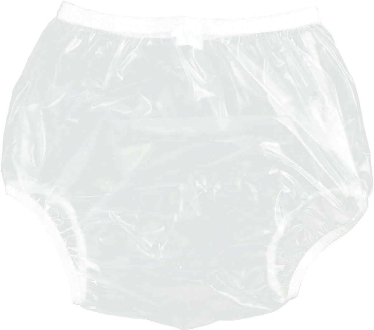 Plastic optrekbaar incontinentiebroekje voor volwassenen, 3 stuks (L, transparant wit)