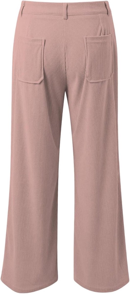 Rechte broek van corduroy voor meisjes, brede pijpen, knoopsluiting en ritssluiting, zakken, voor tieners en jonge meisjes